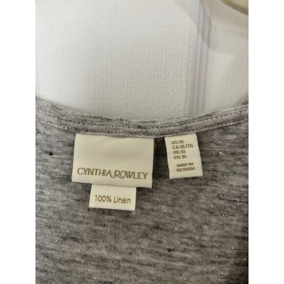 100% Linen Hooded Open Cardigan Gray Size XL Long Line Coastal Cover Up Boho - Picture 3 of 5